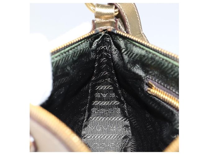 Saffiano Bolso de Hombro PRADA de cuero Safiano Oro Auth 149196V Dorado - vista 21