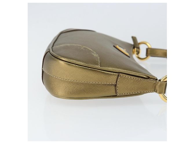 Saffiano Bolso de Hombro PRADA de cuero Safiano Oro Auth 149196V Dorado - vista 3