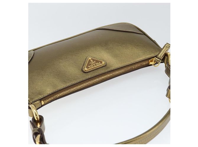Saffiano Bolso de Hombro PRADA de cuero Safiano Oro Auth 149196V Dorado - vista 6