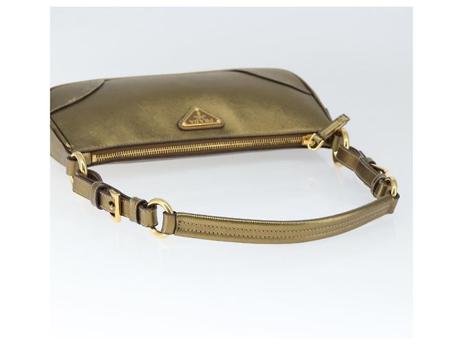 Saffiano Bolso de Hombro PRADA de cuero Safiano Oro Auth 149196V Dorado - vista 7