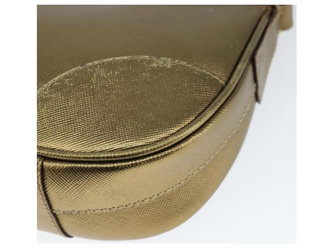 Saffiano Bolso de Hombro PRADA de cuero Safiano Oro Auth 149196V Dorado - vista 9