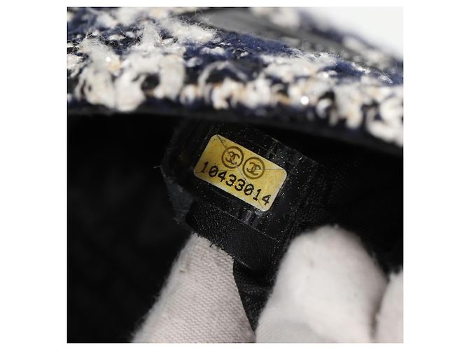 Borsa a Spalla CHANEL Catena Tweed Nero Argento CC Auth 131083SM - vista 10