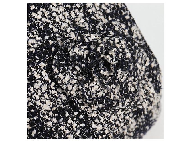 Borsa a Spalla CHANEL Catena Tweed Nero Argento CC Auth 131083SM - vista 20