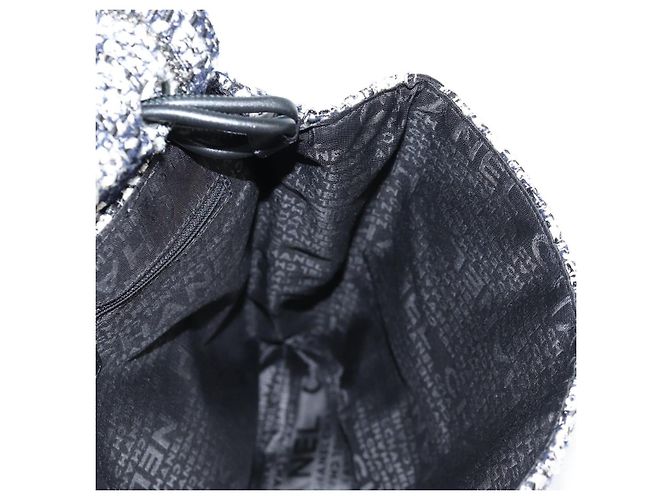 Borsa a Spalla CHANEL Catena Tweed Nero Argento CC Auth 131083SM - vista 25