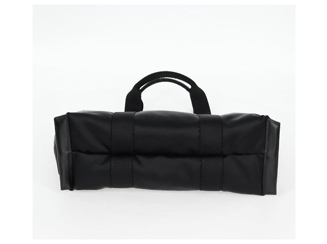 Bolsa de mão VERSACE em nylon 2 vias preta e dourada Auth 118725V Preto Dourado - vista 5