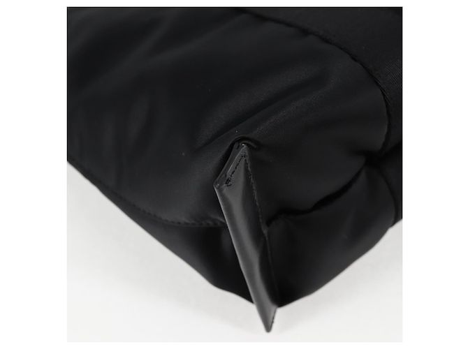 Bolsa de mão VERSACE em nylon 2 vias preta e dourada Auth 118725V Preto Dourado - vista 9