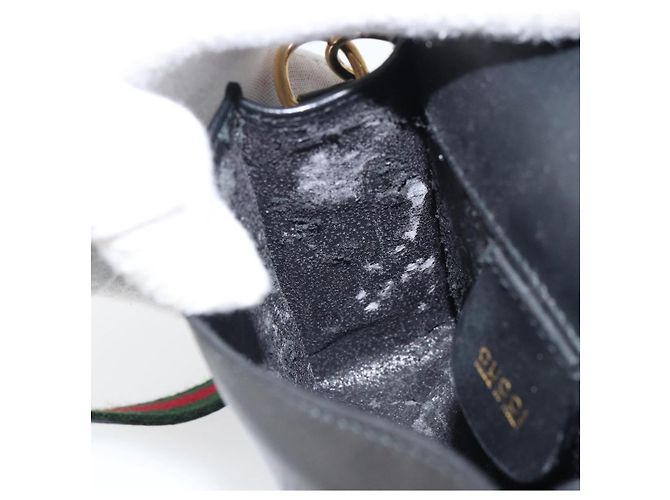Borsa a Spalla in Pelle Gucci Web Sherry Line Nera Rossa 007 1274 0230 Auth 162391V Nero Rosso Verde - vista 20