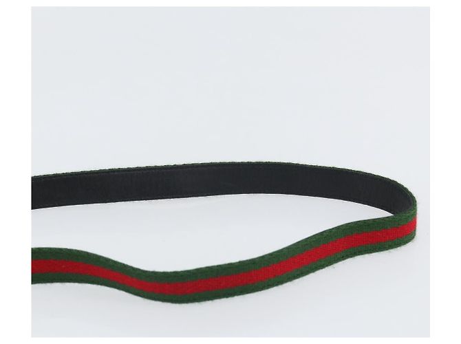 Borsa a Spalla in Pelle Gucci Web Sherry Line Nera Rossa 007 1274 0230 Auth 162391V Nero Rosso Verde - vista 8
