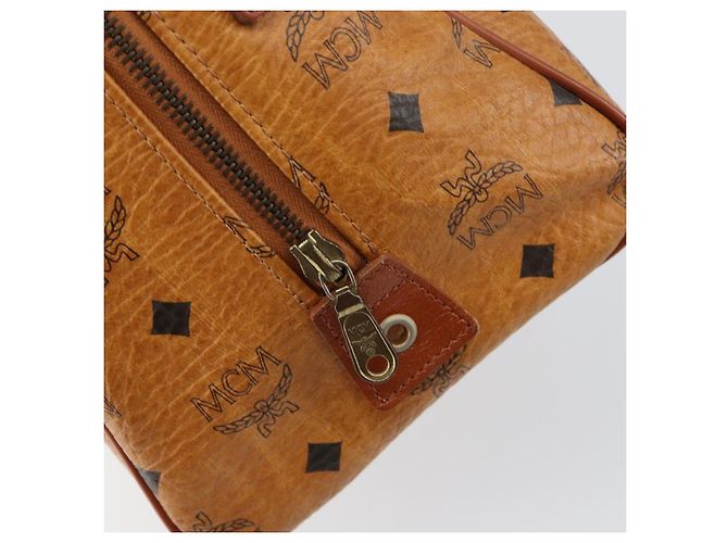 MCM Vicetos Logogram Borsa a Mano PVC Marrone Oro Auth BA7030 D'oro - vista 17