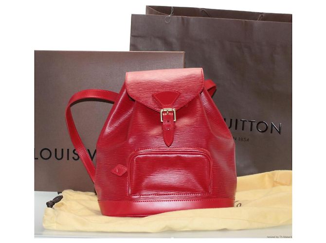 LOUIS VUITTON Zaino Epi Montsouris MM Rosso LV Auth am2389sSM - vista 12