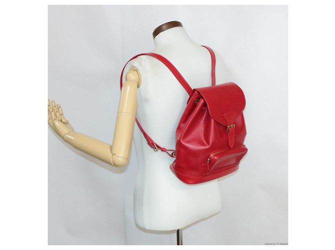 LOUIS VUITTON Zaino Epi Montsouris MM Rosso LV Auth am2389sSM - vista 22