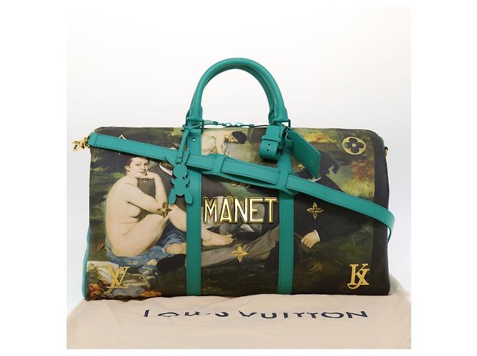 LOUIS VUITTON Collezione Masters MANET Keepall Bandouliere 50 M43344 Auth 44429SM Turchese Monogramma - vista 12