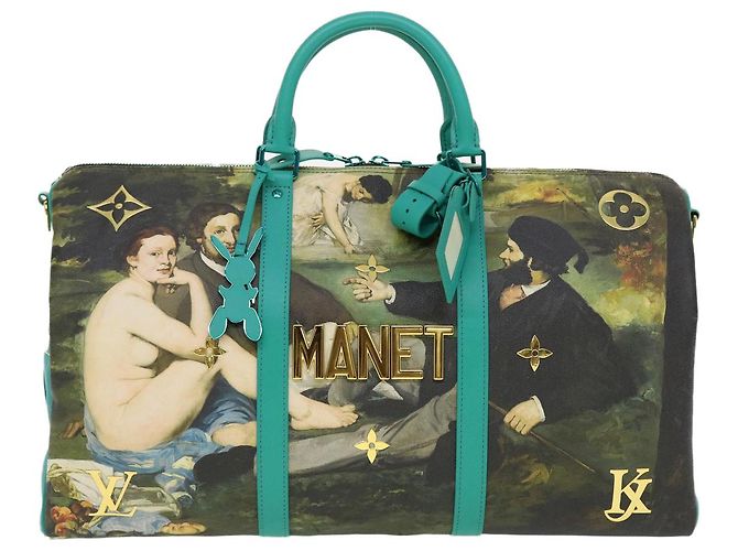LOUIS VUITTON Collezione Masters MANET Keepall Bandouliere 50 M43344 Auth 44429SM Turchese Monogramma - vista 13