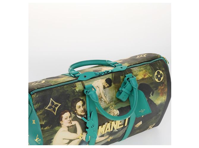 LOUIS VUITTON Collezione Masters MANET Keepall Bandouliere 50 M43344 Auth 44429SM Turchese Monogramma - vista 6