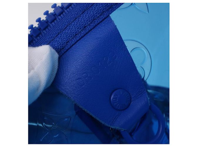 LOUIS VUITTON Borsa Keepall Bandoulière 50 in Vinile Monogram Blu M53272 Auth 46351SM - vista 11