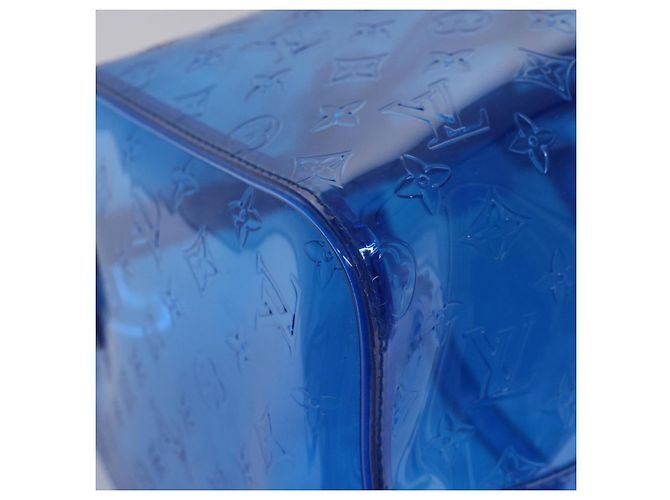 LOUIS VUITTON Borsa Keepall Bandoulière 50 in Vinile Monogram Blu M53272 Auth 46351SM - vista 16