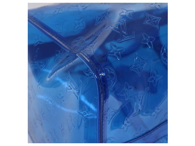 LOUIS VUITTON Borsa Keepall Bandoulière 50 in Vinile Monogram Blu M53272 Auth 46351SM - vista 18