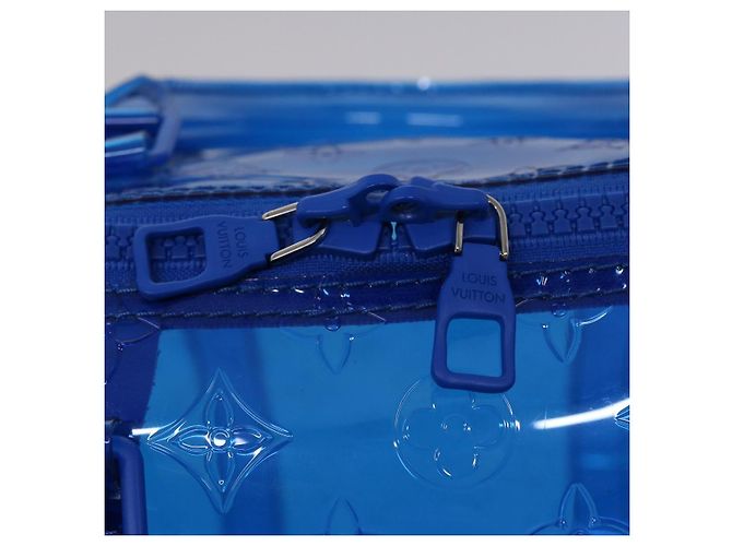 LOUIS VUITTON Borsa Keepall Bandoulière 50 in Vinile Monogram Blu M53272 Auth 46351SM - vista 22