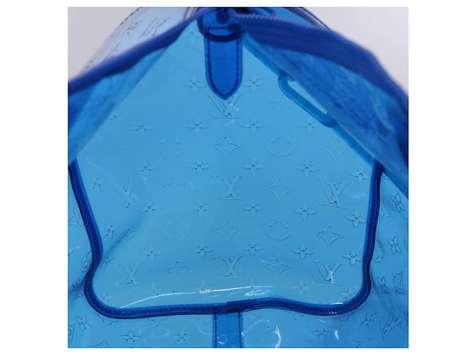 LOUIS VUITTON Borsa Keepall Bandoulière 50 in Vinile Monogram Blu M53272 Auth 46351SM - vista 23