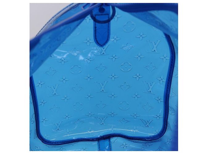 LOUIS VUITTON Borsa Keepall Bandoulière 50 in Vinile Monogram Blu M53272 Auth 46351SM - vista 24