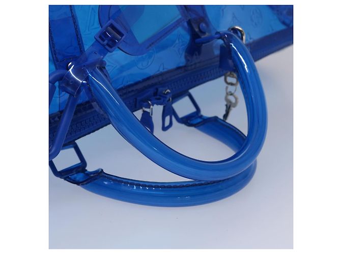 LOUIS VUITTON Borsa Keepall Bandoulière 50 in Vinile Monogram Blu M53272 Auth 46351SM - vista 7