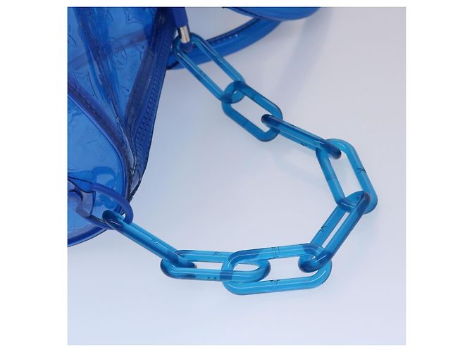 LOUIS VUITTON Borsa Keepall Bandoulière 50 in Vinile Monogram Blu M53272 Auth 46351SM - vista 9