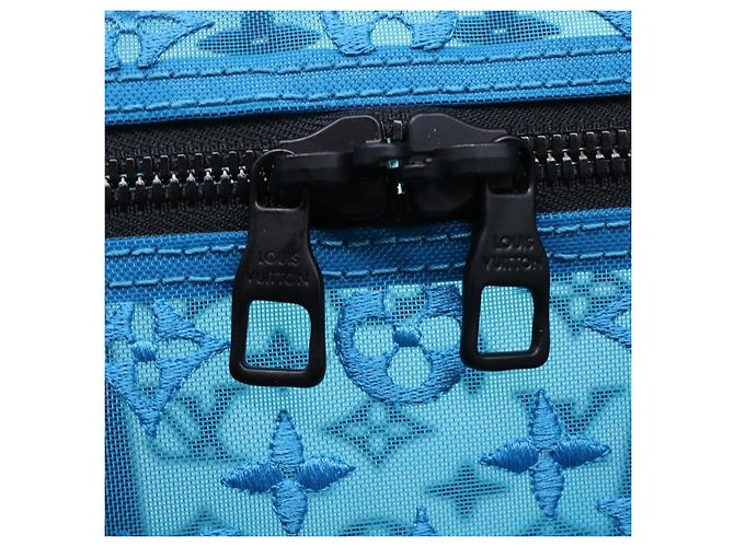 LOUIS VUITTON Monogram Mesh Keepall Triangle 50 Tasche Blau M45048 LV Auth 46405SAM Türkis - Ansicht 20