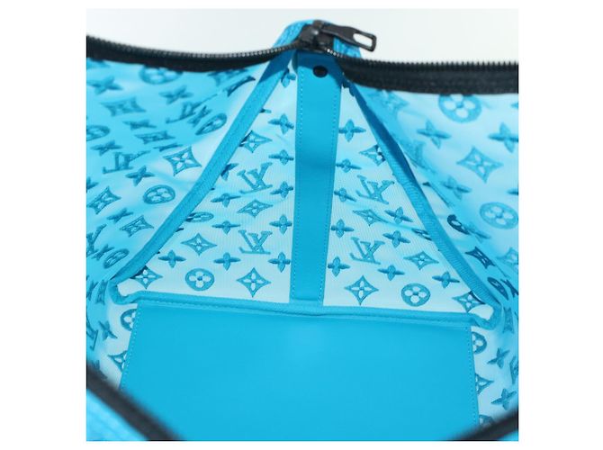 LOUIS VUITTON Monogram Mesh Keepall Triangle 50 Tasche Blau M45048 LV Auth 46405SAM Türkis - Ansicht 22