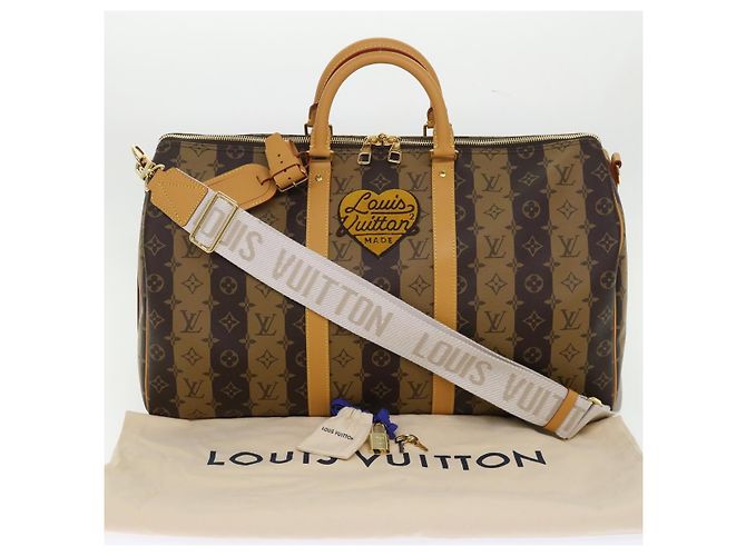 LOUIS VUITTON Borsa Keepall Bandoulière 50 Monogram Stripe M45967 LV Auth 47401SM Monogramma - vista 12