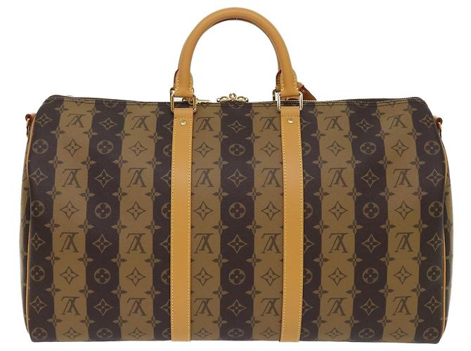 LOUIS VUITTON Borsa Keepall Bandoulière 50 Monogram Stripe M45967 LV Auth 47401SM Monogramma - vista 2