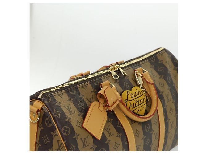 LOUIS VUITTON Borsa Keepall Bandoulière 50 Monogram Stripe M45967 LV Auth 47401SM Monogramma - vista 6