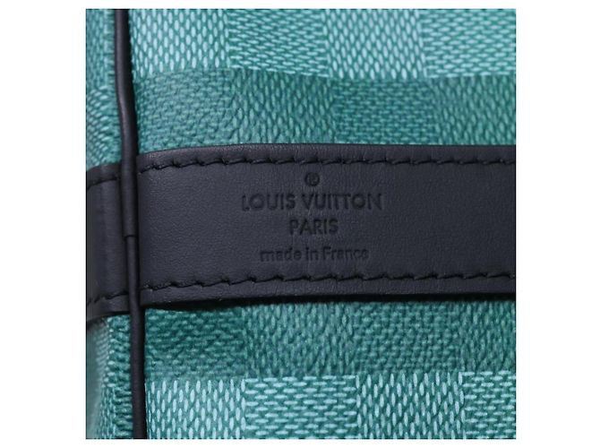 LOUIS VUITTON Keepall Bandouliere 50 Damier Stripe Gradation M59912 Auth 51138SM Verde - vista 19