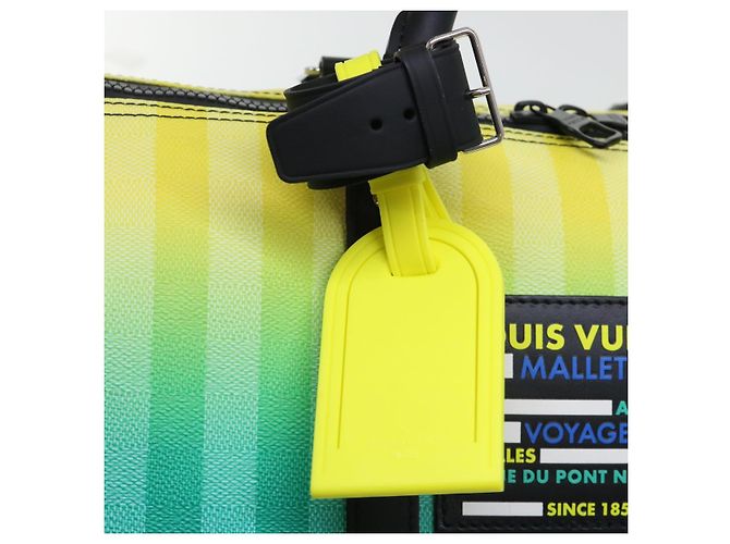 LOUIS VUITTON Keepall Bandouliere 50 Damier Stripe Gradation M59912 Auth 51138SM Verde - vista 21