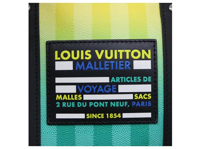 LOUIS VUITTON Keepall Bandouliere 50 Damier Stripe Gradation M59912 Auth 51138SM Verde - vista 22