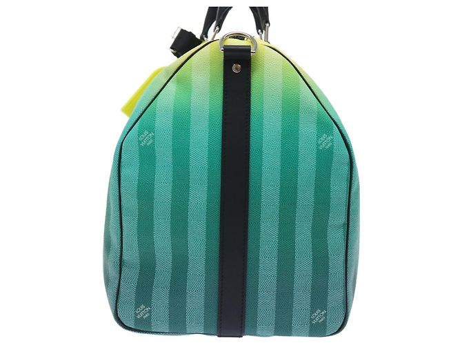 LOUIS VUITTON Keepall Bandouliere 50 Damier Stripe Gradation M59912 Auth 51138SM Verde - vista 3