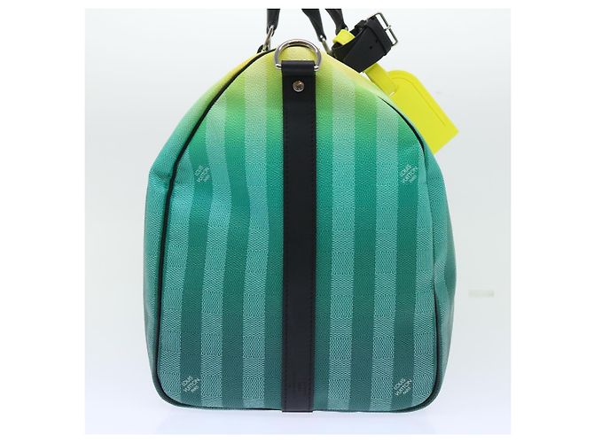 LOUIS VUITTON Keepall Bandouliere 50 Damier Stripe Gradation M59912 Auth 51138SM Verde - vista 4