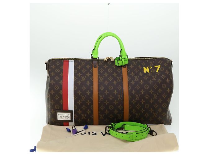 Collezione Capsule LOUIS VUITTON Borsa Keepall Bandoulière 55 M59661 Auth 53413SM Monogramma - vista 12