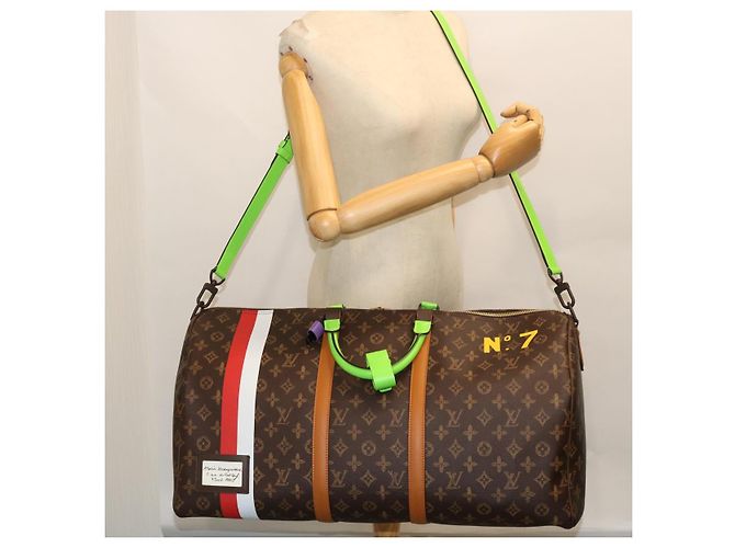 Collezione Capsule LOUIS VUITTON Borsa Keepall Bandoulière 55 M59661 Auth 53413SM Monogramma - vista 26