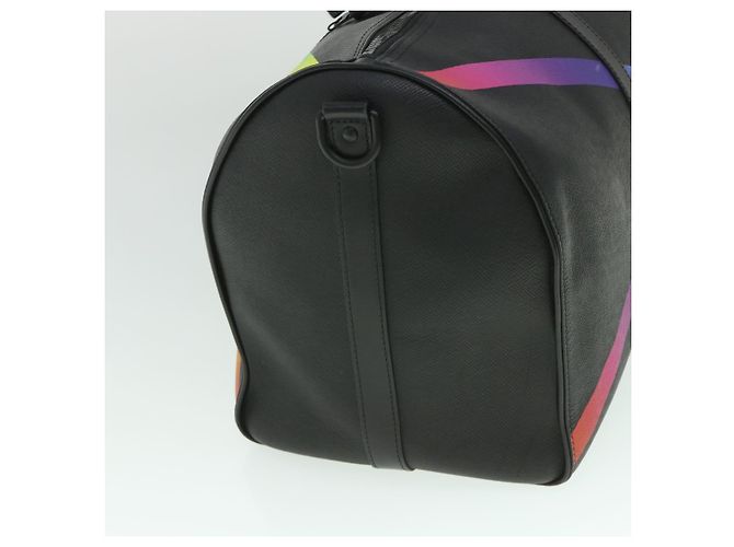 LOUIS VUITTON Taiga Rainbow Keepall Bandouliere 50 Borsa Boston M30345 Auth 55863SM Nero Multicolore - vista 3