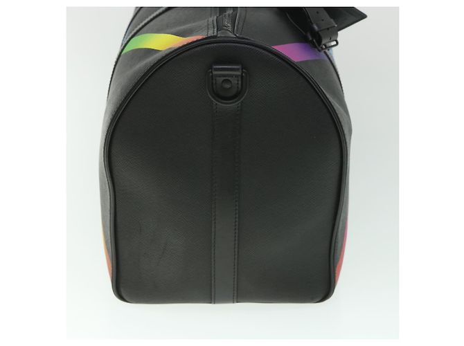 LOUIS VUITTON Taiga Rainbow Keepall Bandouliere 50 Borsa Boston M30345 Auth 55863SM Nero Multicolore - vista 4