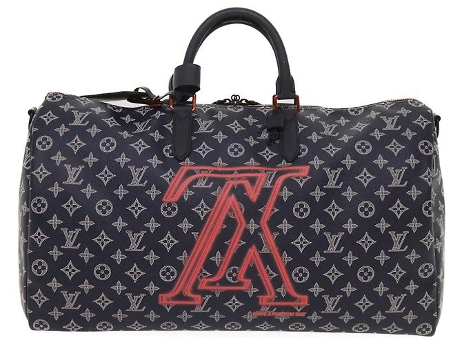 LOUIS VUITTON Borsa Keepall Bandoulière 50 Monogram Ink Blu Navy M43684 LV Auth 37879SM - vista 13