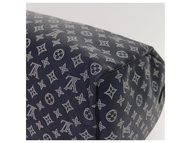 LOUIS VUITTON Borsa Keepall Bandoulière 50 Monogram Ink Blu Navy M43684 LV Auth 37879SM - vista 16