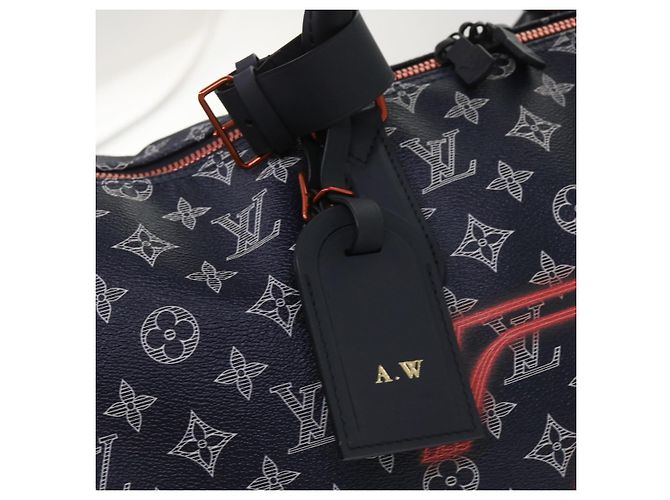 LOUIS VUITTON Borsa Keepall Bandoulière 50 Monogram Ink Blu Navy M43684 LV Auth 37879SM - vista 18