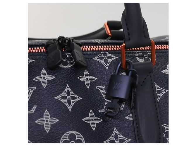 LOUIS VUITTON Borsa Keepall Bandoulière 50 Monogram Ink Blu Navy M43684 LV Auth 37879SM - vista 19