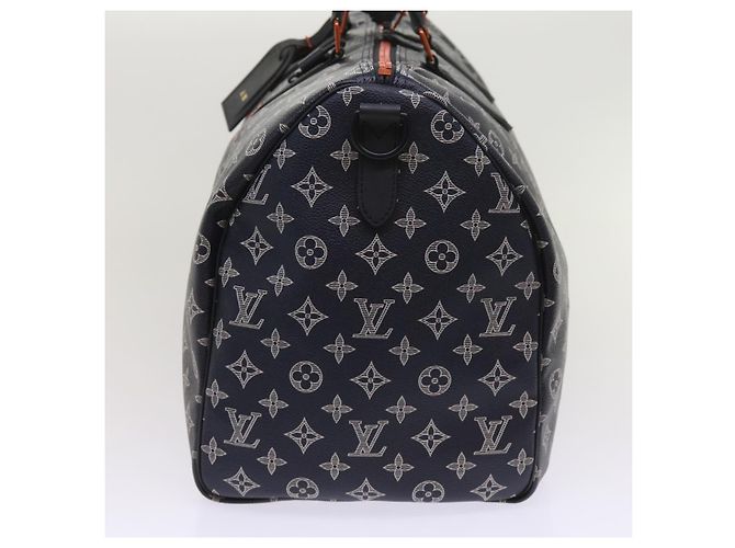LOUIS VUITTON Borsa Keepall Bandoulière 50 Monogram Ink Blu Navy M43684 LV Auth 37879SM - vista 3