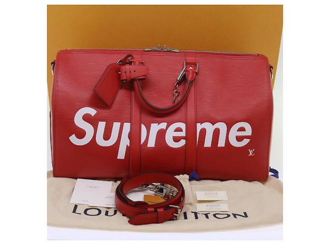 LOUIS VUITTON Epi Supreme Keepall Bandouliere 45 Tasche Rot M53419 LV Auth 69102SM - Ansicht 12