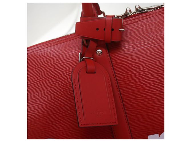LOUIS VUITTON Epi Supreme Keepall Bandouliere 45 Tasche Rot M53419 LV Auth 69102SM - Ansicht 21