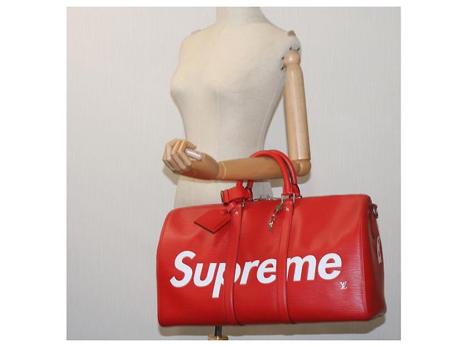LOUIS VUITTON Epi Supreme Keepall Bandouliere 45 Tasche Rot M53419 LV Auth 69102SM - Ansicht 29