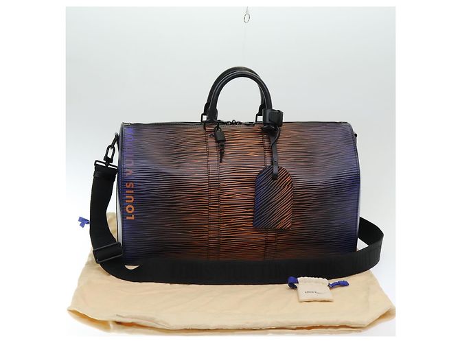 LOUIS VUITTON Epi XL Keepall Bandouliere 50 Borsa Boston Nera M23174 Auth 82746SM Nero - vista 12
