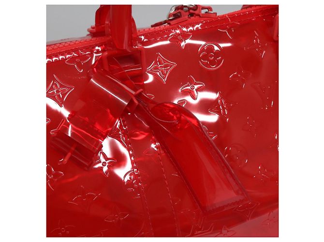 LOUIS VUITTON Borsa Keepall Bandoulière 50 Monogram Vinile Rossa M41416 Auth ec591SAM Rosso - vista 18